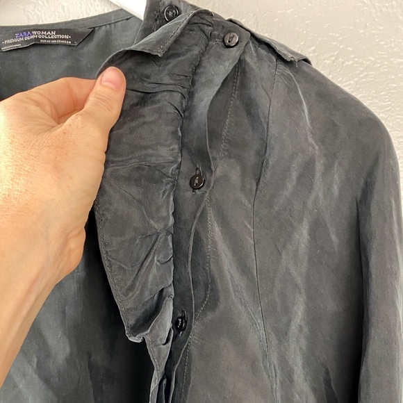 Zara Ruffle Top- Black - Picture 7 of 8